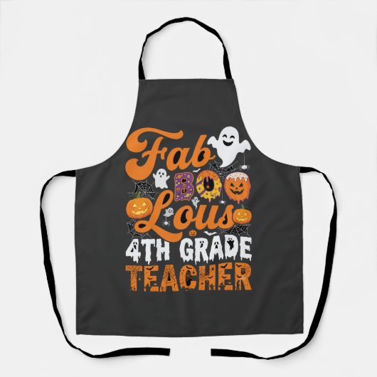 Tablier Prof enseignant de 4e année Halloween Fab-BOO-Lous (Recto)