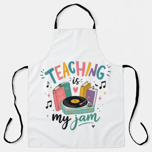 Tablier Prof Enseignement Rétro Est Mon Jam Disque Vinyle (Recto)
