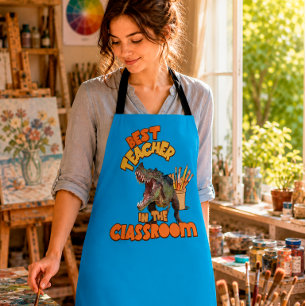Tablier Professeur d'Art de Dinosaures Drôle Créatif pour