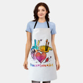 Tablier Professeur D'Art Peace Love Art Pour Artistes Et P (Porté)