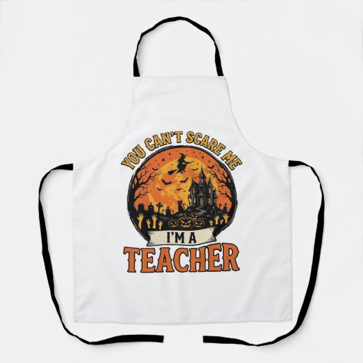 Tablier Professeur Halloween Vintage Drôle École Effrayant (Recto)