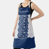 Tablier Professeur rétro moderne bleu rouge élégant sac fo (Insitu)