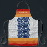 Tablier Professeur rétro moderne bleu rouge sac fourre-tou<br><div class="desc">Professeur rétro moderne bleu,  rouge,  orange et jaune design 80's vintage homme homme enseignant cadeau amusant.</div>