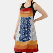 Tablier Professeur rétro moderne bleu rouge sac fourre-tou (Insitu)