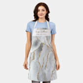 tablier professionnel de beauté agate blanc (Porté)