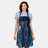 tablier professionnel de beauté agate bleu (Porté)