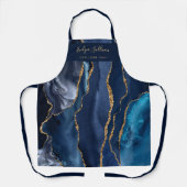 tablier professionnel de beauté agate bleu (Recto)