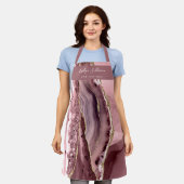 tablier professionnel de beauté agate rose poussié (Porté)