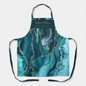 tablier professionnel de beauté agneau turquoise e (Recto)