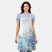 Tablier professionnel de beauté Blue hydrangea (Porté)