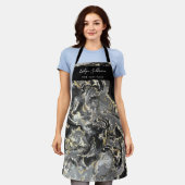 tablier professionnel de beauté en marbre noir (Porté)