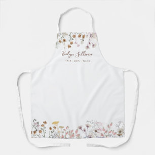 tablier professionnel de beauté fleur sauvage