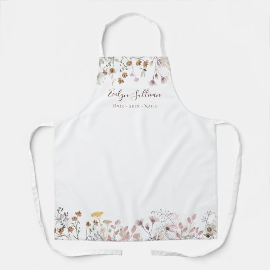 tablier professionnel de beauté fleur sauvage (Recto)
