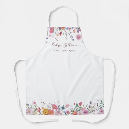 Tablier professionnel de beauté fleur sauvage frai (Recto)