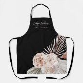 Tablier professionnel de beauté noir rose Boho (Recto)