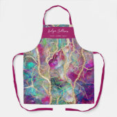 Tablier professionnel de beauté opale Fuchsia aqua (Recto)