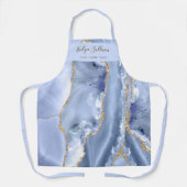 Tablier professionnel en agate bleu barbeau (Recto)