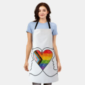 Tablier Progress Pride Heart Line Art (Porté)