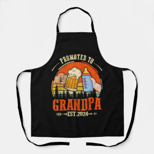 Tablier Promu à Grandpa Est 2024 Fête des pères Rétro Nouv