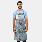 Tablier Protea Bleu Personnalisé Et Faisée (Porté)