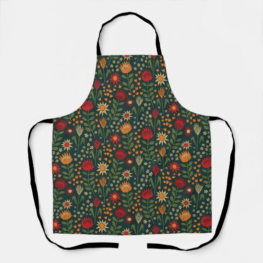 Tablier Protea Floral Block Imprimer Millefleur darnes (Recto)