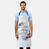 Tablier Psaume 23:6 Inspirationnel Bible Verse Floral Viol (Porté)