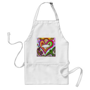 Tablier Psychédélic Rainbow Heart