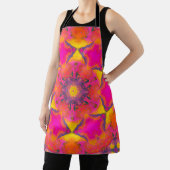 Tablier Psychédélique Hippie Fleur rose violet et jaune (Insitu)