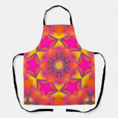 Tablier Psychédélique Hippie Fleur rose violet et jaune (Recto)
