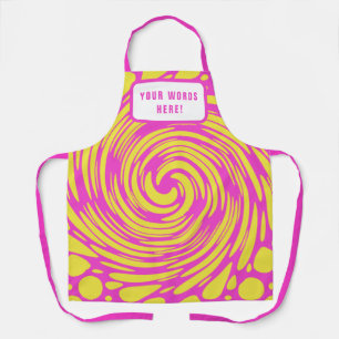Tablier psychédélique personnalisé rose et jaune