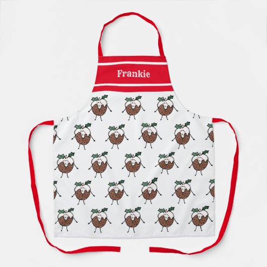 Tablier Pudding de Noël personnalisé (Recto)