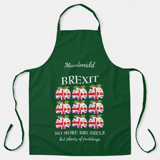 Tablier Pudding de Noël | UNION JACK | BREXIT (Recto)