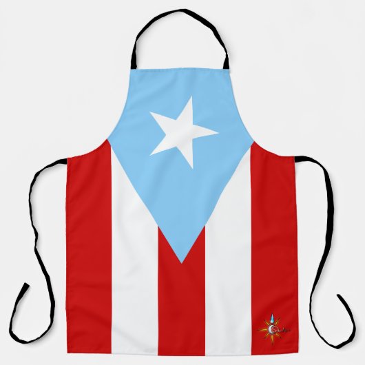 Tablier Puerto Rico Flag All Over Print Large Apron (Recto)