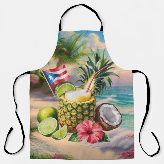 Tablier Puerto Rico Island Beach Pineapple Drink (Recto)
