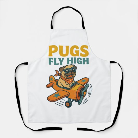 Tablier Pugs Fly High (Recto)