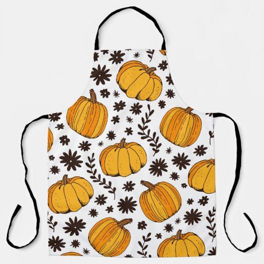 Tablier Pumpkin color seamless pattern, hand drawn squash  (Recto)