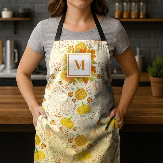 Tablier Pumpkins Autumn Fall Harvest Pattern