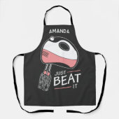 Tablier Pun De Cuisson Juste Battre Il Drôle Personnalisé (Recto)