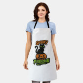 Tablier Purfection éffrayante - Chat noir mignon sur Hal C (Porté)