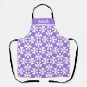 Tablier Purple and White Modern Geometric Floral Pattern (Recto)