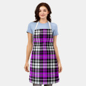 Tablier Purple Black White Plaid Tartan Pattern Design  (Porté)