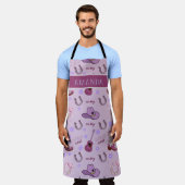 Tablier Purple Cowboy Wild West All over print Pattern (Porté)
