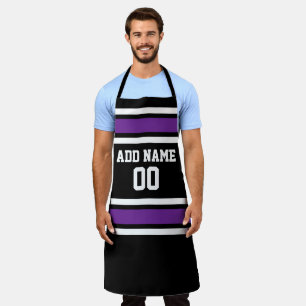 Tablier Purple et Black Sports Jersey Nom personnalisé Num