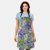 Tablier Purple et vert Pastel Impression Abstraite (Porté)