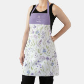 Tablier Purple Floral Monogram Apron (Insitu)
