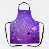 Tablier Purple foil background with stars (Recto)