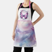 Tablier Purple Glitter Butterfly - Customized Initial (Insitu)