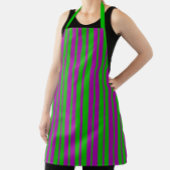 Tablier Purple Green Stylish Stripes Pattern Design 