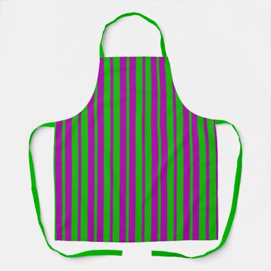 Tablier Purple Green Stylish Stripes Pattern Design  (Recto)