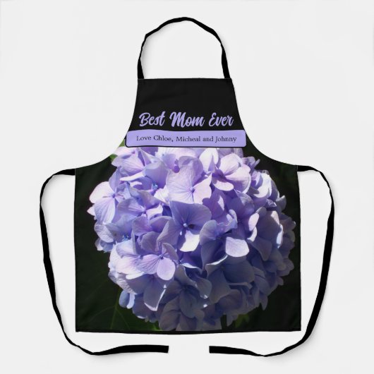 Tablier Purple Hydrangea meilleure mère jamais (Recto)